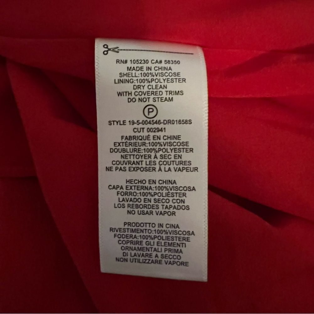 Equipment Femme Short Faun Red Twist Knot V Neck Midi Dress NWT Size 6 - Picture 14 of 15